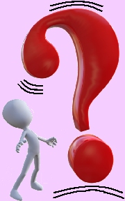 Generic figure leaning against a big red qeustion mark